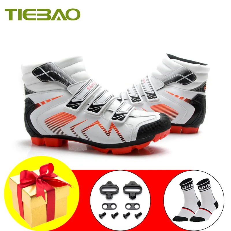 

Tiebao Winter Mountain Bike Sneakers Self-Locking Non-Slip Mtb Cleats Cycling Shoes Breathable Keep Warm Bicycle Riding Footwear