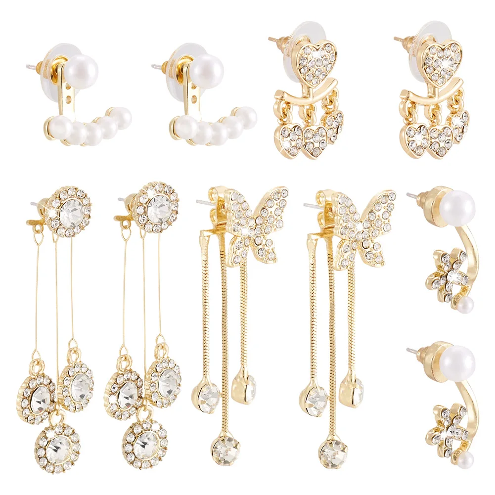 5 Pairs Cubic Zirconia Long Dangle Stud Earrings Flower & Heart & Butterfly Drop Earrings For Fashion Women Jewelry Gifts
5 Pairs Cubic Zirconia Long Dangle Stud Earrings Flower & Heart & Butterfly Drop Earrings For Fashion Women Jewelry Gifts