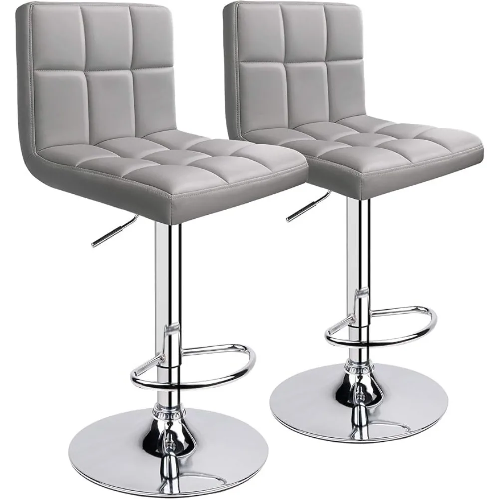 Bar Stools, Modern PU Leather Adjustable Swivel Bar Stool with Back, Set of 2 (Light Grey)
Bar Stools, Modern PU Leather Adjustable Swivel Bar Stool with Back, Set of 2 (Light Grey)