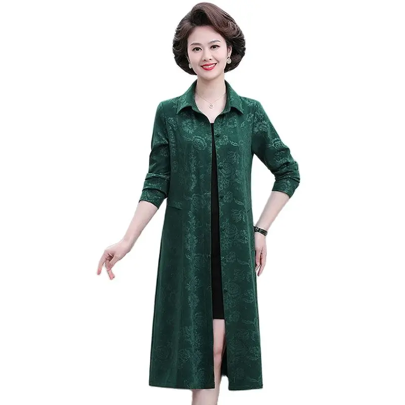 Middleaged And Elderly Womens Fashion New Spring Mother Printed Windbreaker Coat Long Noble Temperament Loose Slim Upper Garmen 
Middleaged And Elderly Womens Fashion New Spring Mother Printed Windbreaker Coat Long Noble Temperament Loose Slim Upper Garmen