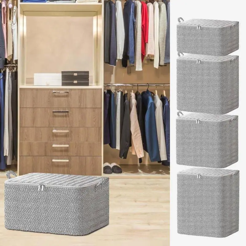 Foldable Large Capacity Clothes Storage Bins Zipper Top Design Multi Purpose Use Durable Handle Quilt Travel Storage Organizer
Foldable Large Capacity Clothes Storage Bins Zipper Top Design Multi Purpose Use Durable Handle Quilt Travel Storage Organizer