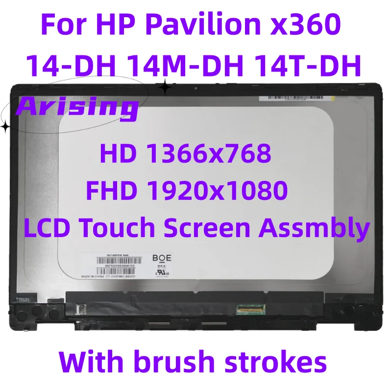 

14.0" LCD Touch Screen Digitizer Assembly for HP Pavilion x360 14-DH 14M-DH 14T-DH With Frame FHD Display Panel Replacement