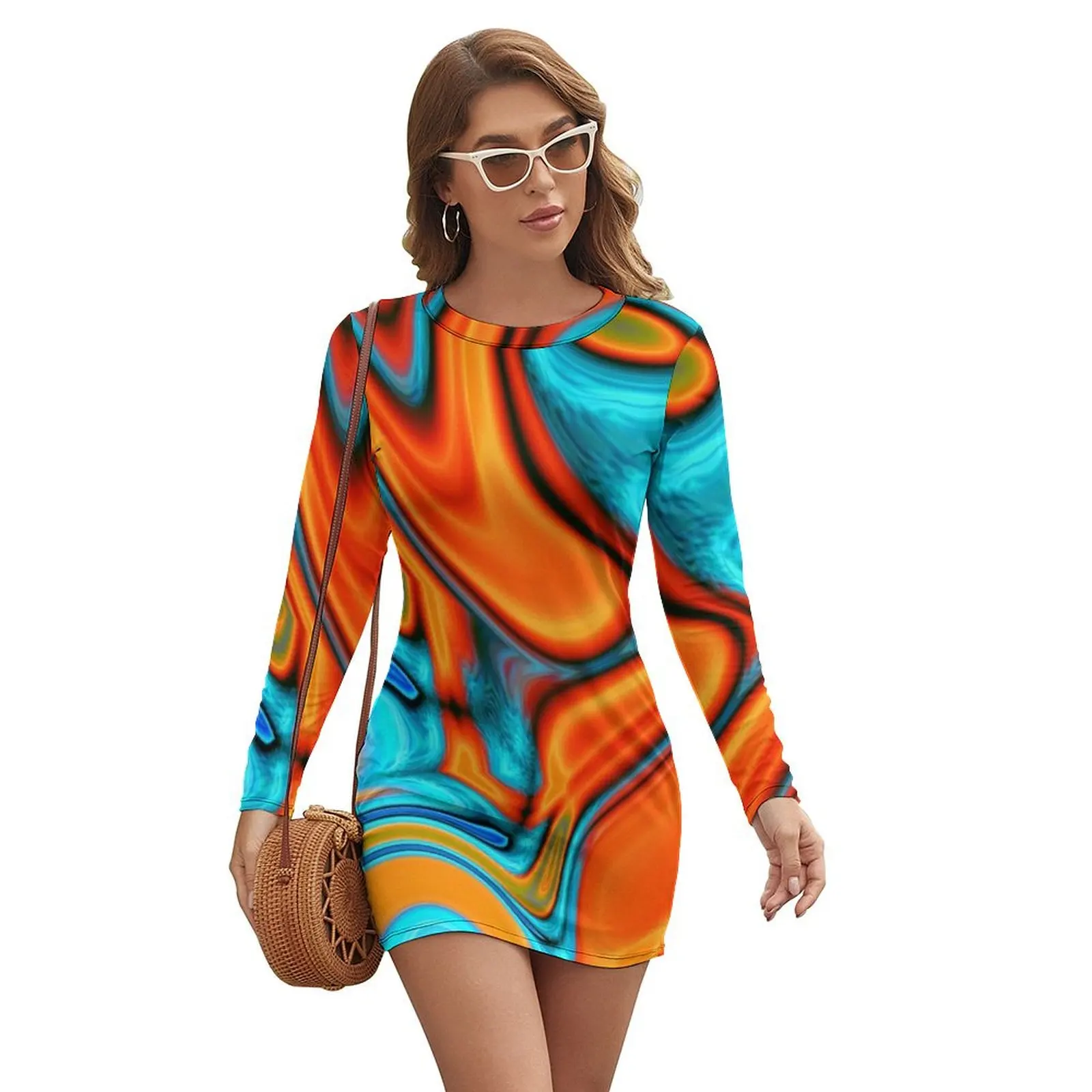 vivid modern Southwest hipster turquoise orange swirls Long-sleeved Dress Women's dresses luxury woman party dress
vivid modern Southwest hipster turquoise orange swirls Long-sleeved Dress Women's dresses luxury woman party dress
