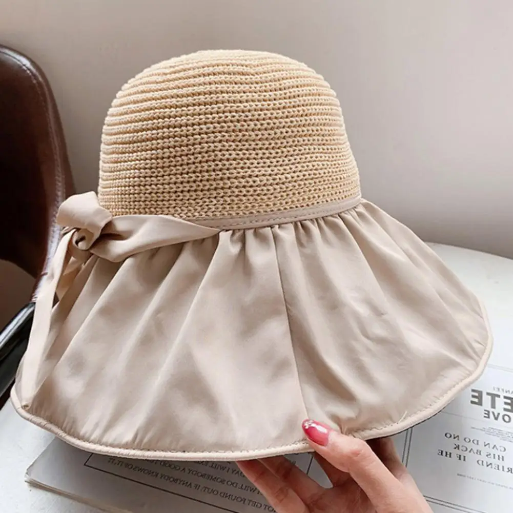 

Brim Sun Hat Stylish Sun Protection Hat for Women Wide Brim Anti-uv Sunhat with Fixed Strap Foldable for Travel for Summer