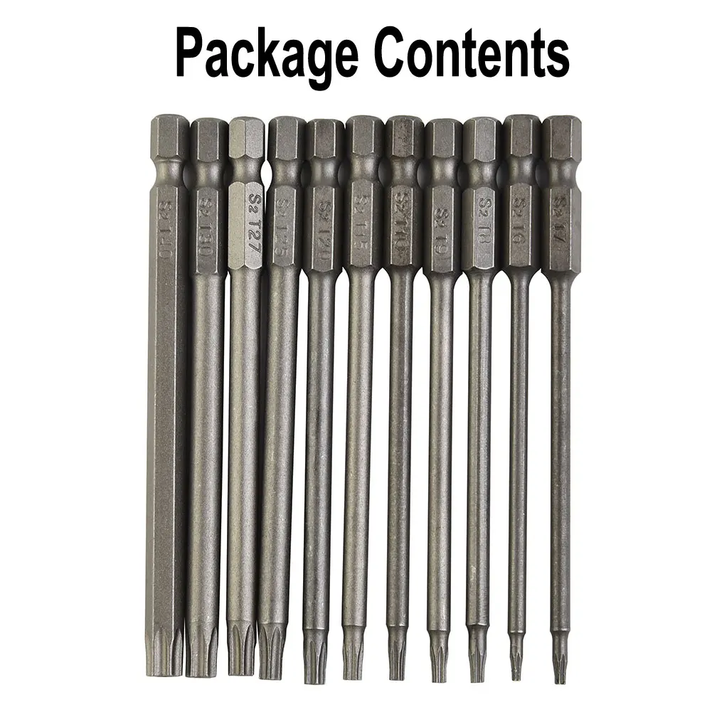 11pcs Torx Screwdriver Bit Set Extra Long 100MM For Electric Drills And Air Drills Hand Tools Set Workshop Assorted Equipment
11pcs Torx Screwdriver Bit Set Extra Long 100MM For Electric Drills And Air Drills Hand Tools Set Workshop Assorted Equipment