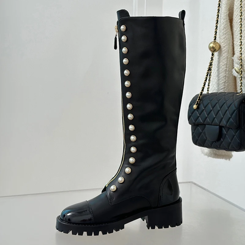 Women's Pearl Decor Long Boots Woman Winter 2023 Front Zipper Round Toe Genuine Leather Platform Women Shoes 2024 Boot
Women's Pearl Decor Long Boots Woman Winter 2023 Front Zipper Round Toe Genuine Leather Platform Women Shoes 2024 Boot