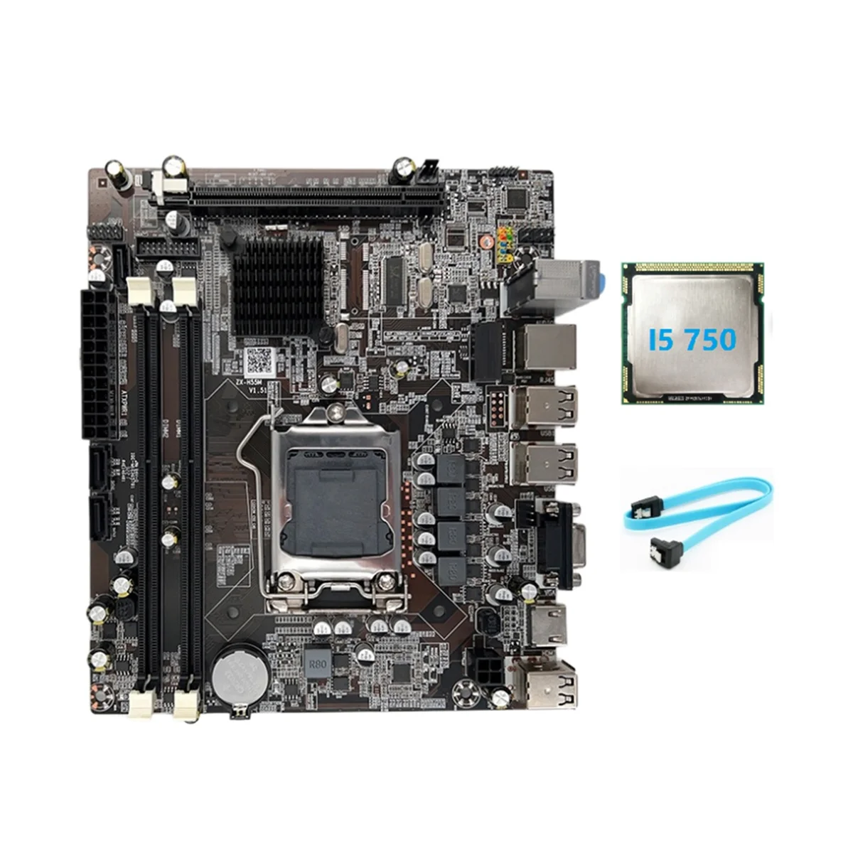 Материнская плата H55 LGA1156 с поддержкой I3 530, I5 760, процессор DDR3, материнская плата для компьютера + процессор I5 750 + кабель SATA
Материнская плата H55 LGA1156 с поддержкой I3 530, I5 760, процессор DDR3, материнская плата для компьютера + процессор I5 750 + кабель SATA