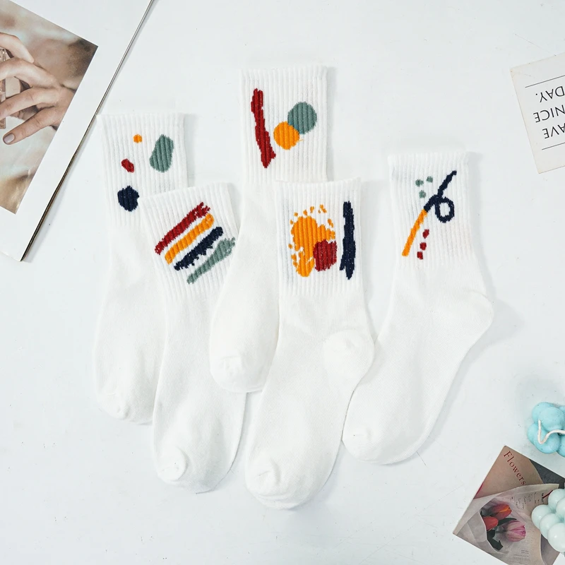 Women Fashion Kawaii Painted Japanese Style Skateboard Socks Korean Girls Student Party Casual White Breathable Cotton Socks
Women Fashion Kawaii Painted Japanese Style Skateboard Socks Korean Girls Student Party Casual White Breathable Cotton Socks