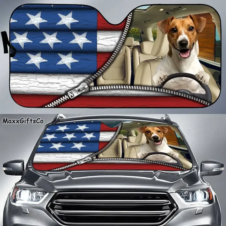 

Jack Russell Terrier Car Sun Shade, Dog Windshield, Dogs Sunshade, Dog Car Accessories, Car Decoration, Gift For Dad, Mom