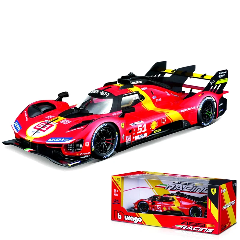 

1:18 Bburago New Product Ferrari 499p 51 50 Racing Car Le Mans Champion Alloy Luxury Vehicle Toys Diecast Model Edition Car Gift