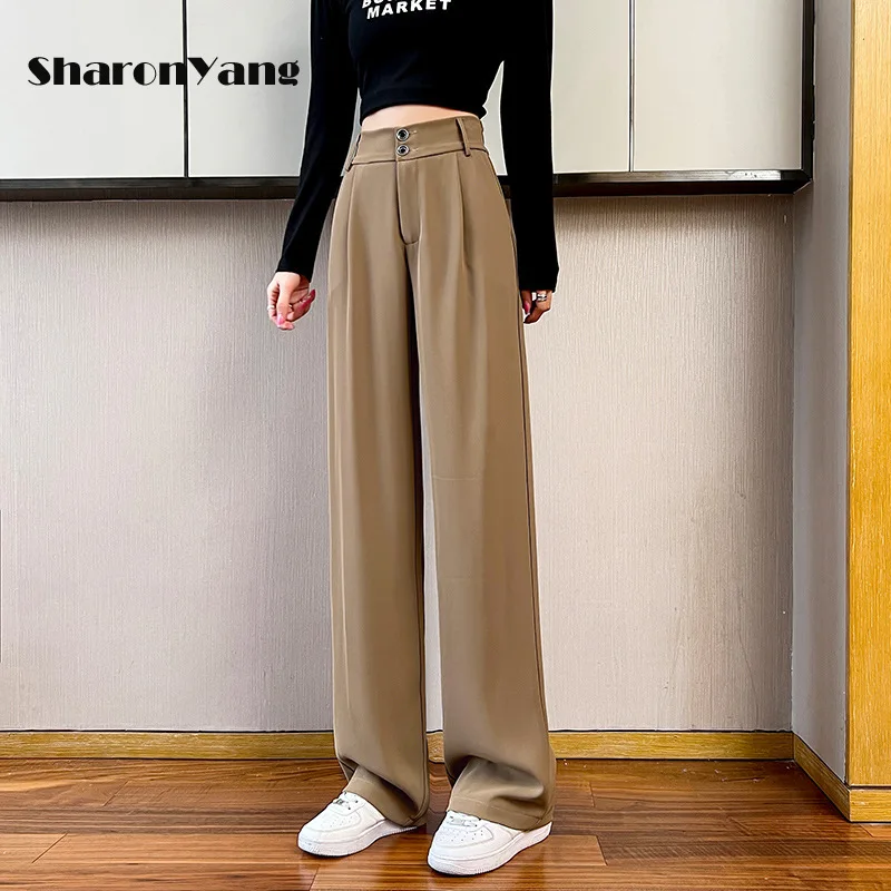 Spring Summer Wide Leg Pants Women High Waist Black Womens Pants Large Size Loose Straight Trousers Female Pants
Spring Summer Wide Leg Pants Women High Waist Black Womens Pants Large Size Loose Straight Trousers Female Pants