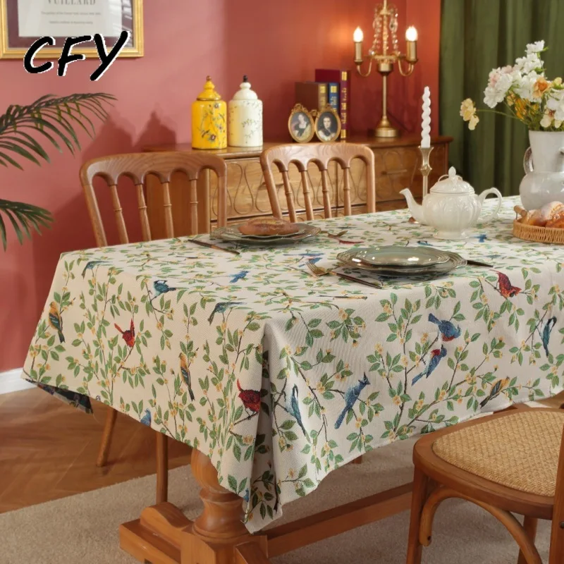Cotton Linen American Vintage Bird Rectangular Table Cloth Pastoral Jacquard Tablecloth Tea Table Cover Cloth Table Cover
Cotton Linen American Vintage Bird Rectangular Table Cloth Pastoral Jacquard Tablecloth Tea Table Cover Cloth Table Cover