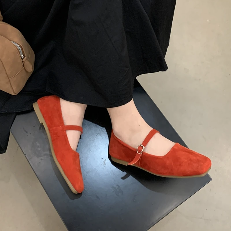AIYUQI Mary Jane Shoes Women Flat 2025 Spring Shoes Female Genuine Leather Square Head Non-slip Large Size Ballet Shoes Women AIYUQI Mary Jane Shoes Women Flat 2025 Spring Shoes Female Genuine Leather Square Head Non-slip Large Size Ballet Shoes Women