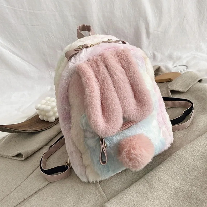 Colourful Rabbit Ear Plush Backpack Cute Girl Children Schoolbag Winter Furry Soft Comfy Rucksack Satchel For Women
Colourful Rabbit Ear Plush Backpack Cute Girl Children Schoolbag Winter Furry Soft Comfy Rucksack Satchel For Women