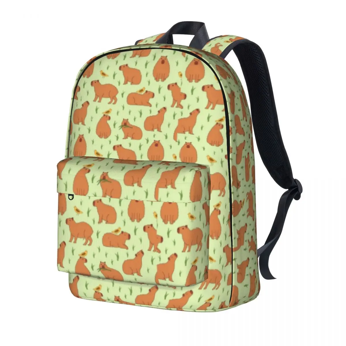 

Capybara's Culinary Backpack Eating Grass Animals Nature Kawaii Backpacks Women Trekking Breathable School Bags Design Rucksack