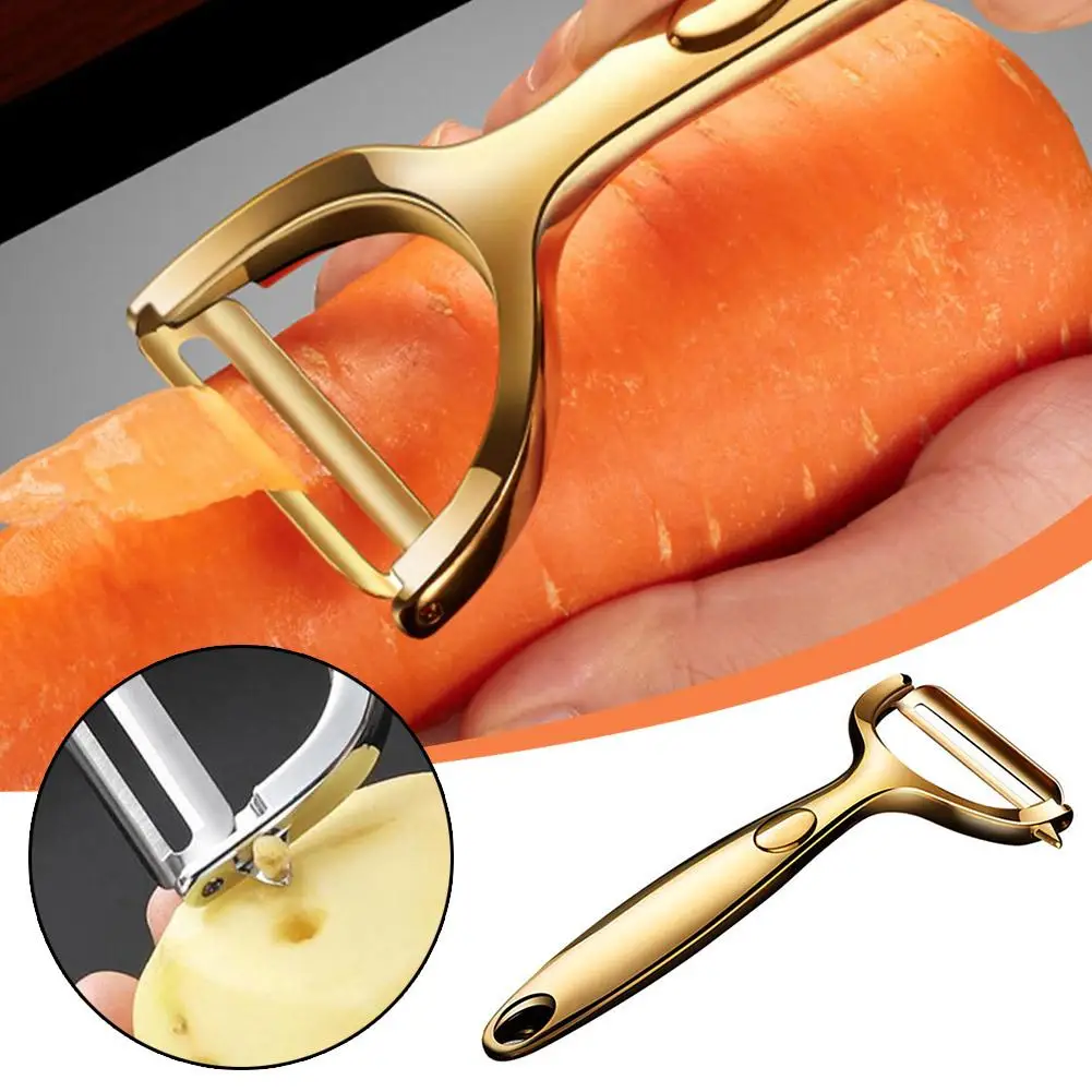 

Golden Vegetable Peeler Potato Carrot Peelers Stainless Steel Peeler with Ergonomic Non-Slip Handle & Sharp Kitchen Tools