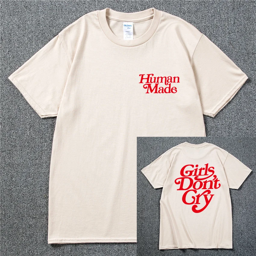 

Dropshipping Harajuku Japan Girls Don't Cry Print T Shirt Men Women Short Sleeve Loose Casual Summer Cotton T shirts Hip Hop Top