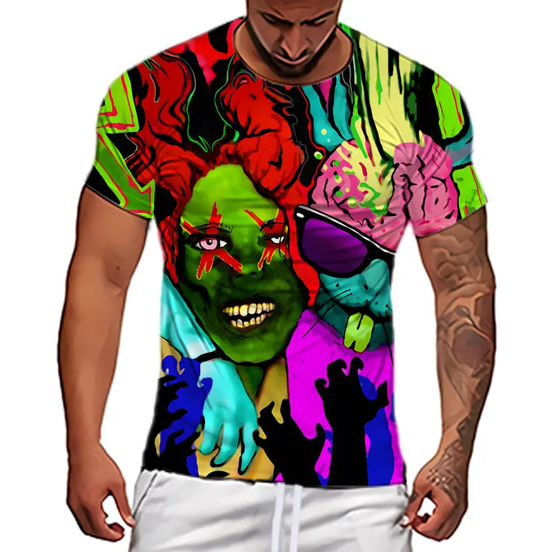 Colorful Portrait Graffiti Men's T-shirt Personalized Free Man Short Sleeve Hip Hop Style Oversized Men's T-shirt Casual cloth
Colorful Portrait Graffiti Men's T-shirt Personalized Free Man Short Sleeve Hip Hop Style Oversized Men's T-shirt Casual cloth