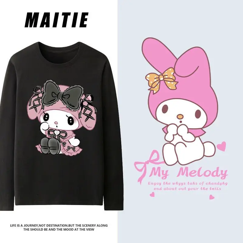 Sanrio T-Shirt Women's Long Sleeve Mymelody Spring and Autumn Cartoon Cute Printed Base Top
Sanrio T-Shirt Women's Long Sleeve Mymelody Spring and Autumn Cartoon Cute Printed Base Top