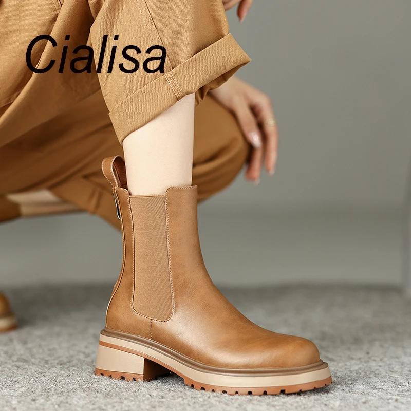 Cialisa 2022 Autumn Winter Shoes Elastic Short Boots New Round Toe Handmade Fashion Thick Heels Women's Ankle Boots Black 40
Cialisa 2022 Autumn Winter Shoes Elastic Short Boots New Round Toe Handmade Fashion Thick Heels Women's Ankle Boots Black 40