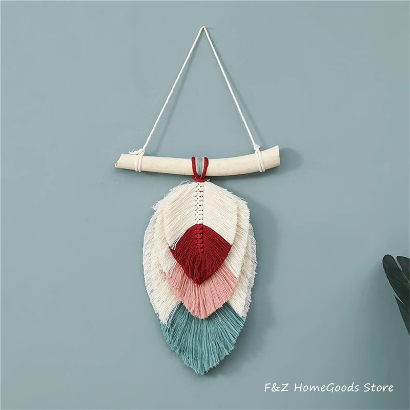 Colorful Leaf Macrame - Chic Handwoven Nature-Inspired Wall Art for Kids & Home Decor 9 S7b4a3580b6e34dcf8500ab849775bac0J