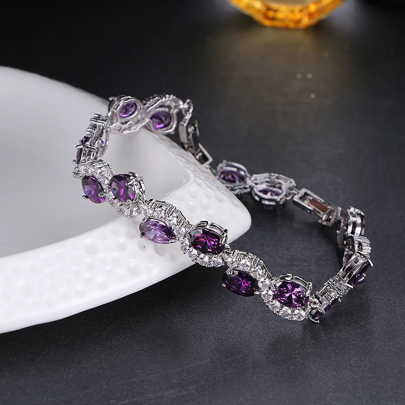 GMGYQ New Fashion Personality Purple Zircon Bracelets S-TYPE Symmetric Design for Women Dinner Party Accessories
GMGYQ New Fashion Personality Purple Zircon Bracelets S-TYPE Symmetric Design for Women Dinner Party Accessories