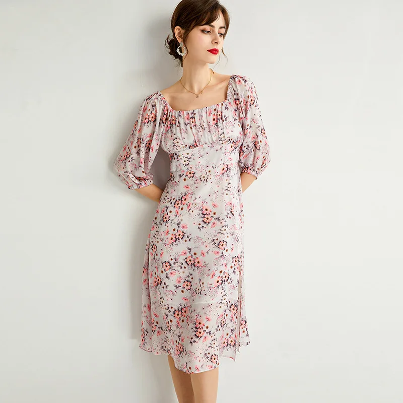Pure Silk Dress for Women, Square Collar, Raglan Sleeve, Slim Waist, Hem Slit Dress, Mulberry Silk Crepe Dress, FS2313
Pure Silk Dress for Women, Square Collar, Raglan Sleeve, Slim Waist, Hem Slit Dress, Mulberry Silk Crepe Dress, FS2313