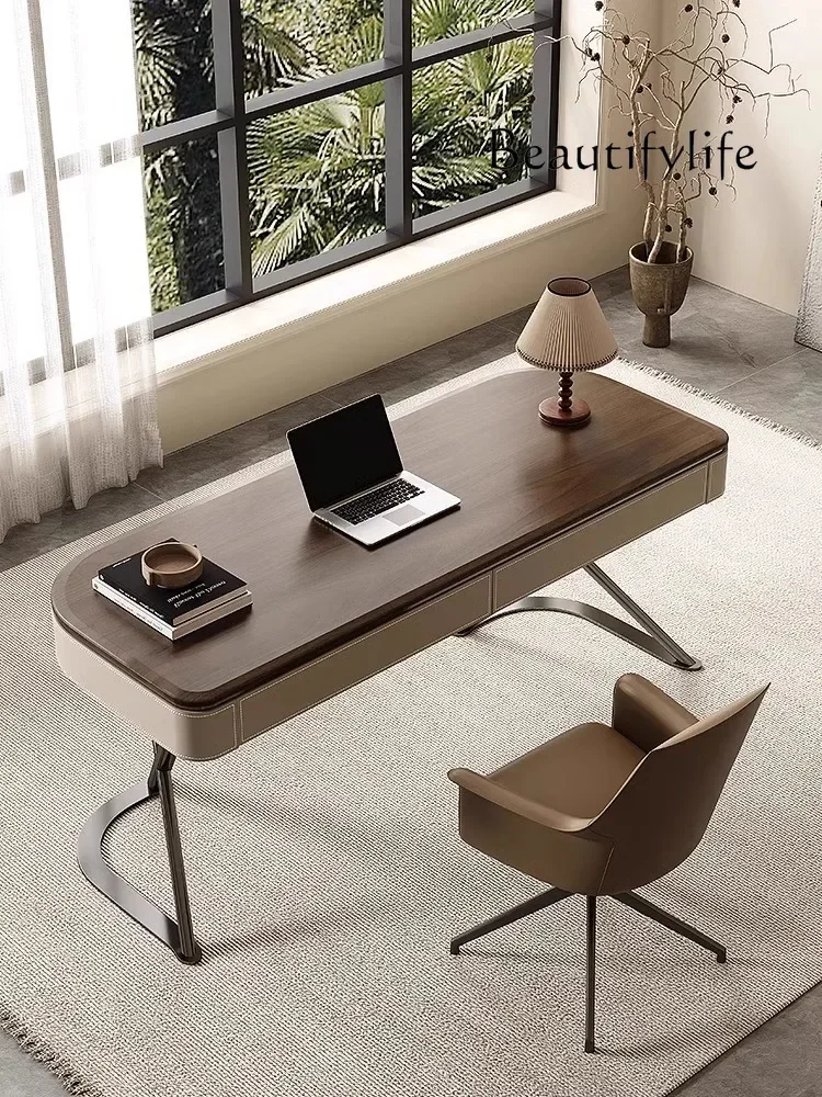 Italian Minimalist Desk Light Luxury High-Grade Computer Desk Bedroom and Household Writing Desk Walnut
Italian Minimalist Desk Light Luxury High-Grade Computer Desk Bedroom and Household Writing Desk Walnut