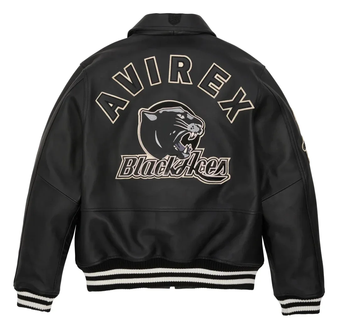 Men AVIREX Black Leather Jacket European Antique Sheepskin Plus Size Loose Fit USAF Flight Suit Spring Autumn Season Warm
Men AVIREX Black Leather Jacket European Antique Sheepskin Plus Size Loose Fit USAF Flight Suit Spring Autumn Season Warm