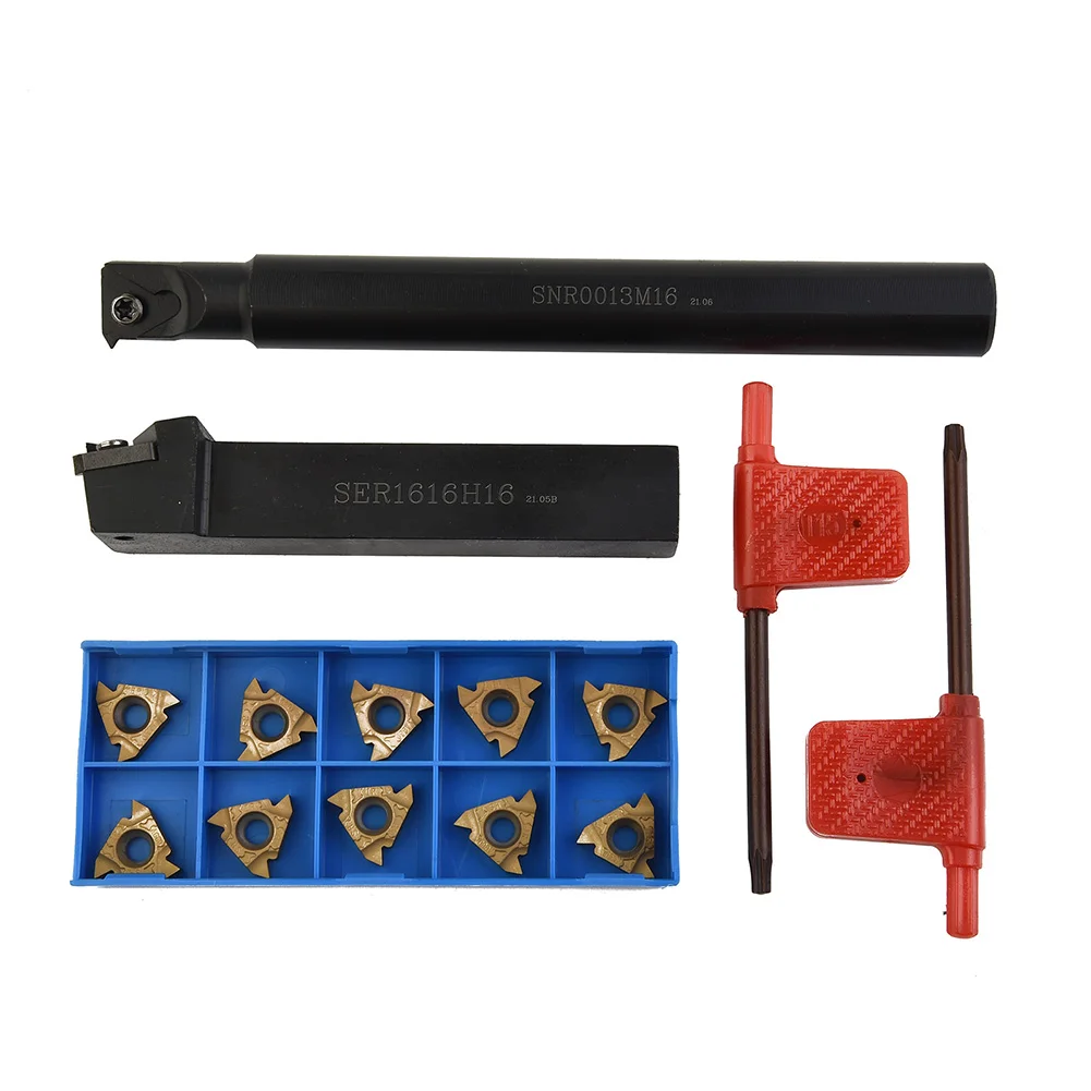 Lathe Internal Threading Inserts Right T15 Toolholding Kit Parts SER1616H16 SNR0013M16 Turning Tool 1/2in 5/8in
Lathe Internal Threading Inserts Right T15 Toolholding Kit Parts SER1616H16 SNR0013M16 Turning Tool 1/2in 5/8in