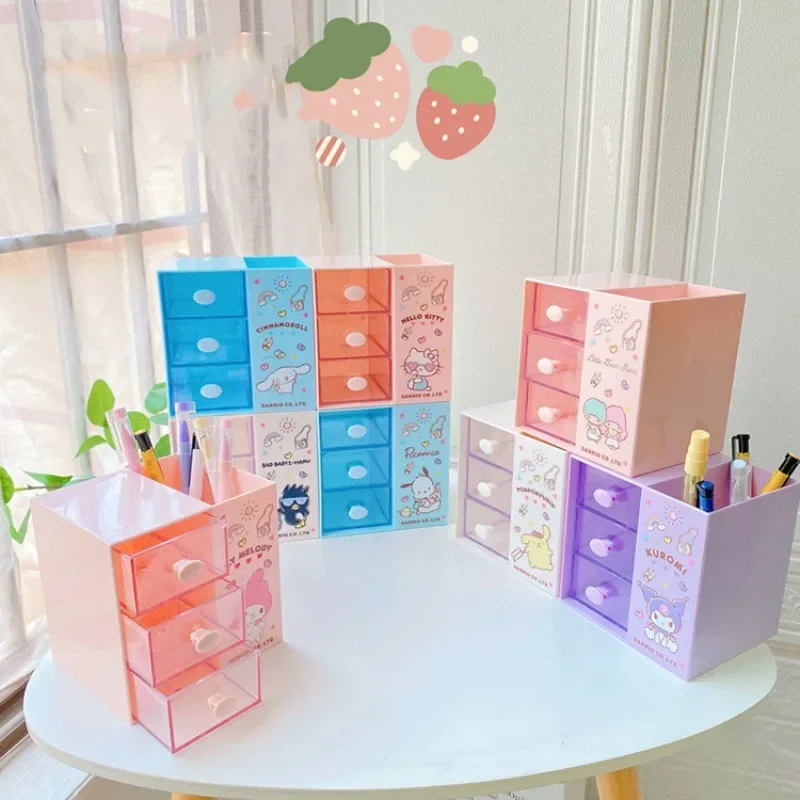 Sanrio Kuromi Little Twin Star Desktop Pen Holder My Melody Pompompurin Desk Organizer Multi-functional Cute Jewelry Storage Box
Sanrio Kuromi Little Twin Star Desktop Pen Holder My Melody Pompompurin Desk Organizer Multi-functional Cute Jewelry Storage Box