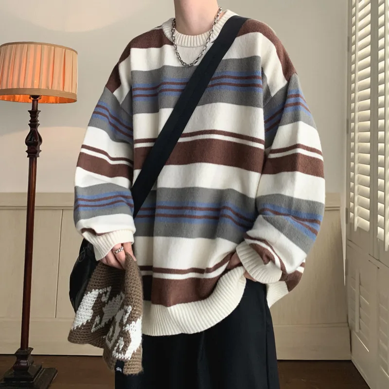 Winter Striped Sweater Men Warm Fashion Oversized Knitted Pullover Men Korean Loose Round Neck Sweater Mens Jumper Clothes M-2XL
Winter Striped Sweater Men Warm Fashion Oversized Knitted Pullover Men Korean Loose Round Neck Sweater Mens Jumper Clothes M-2XL