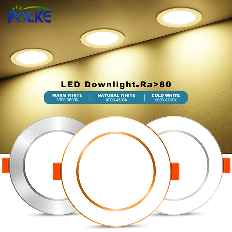 

LED Recessed Downlight SMD Driverless 2835 AC220V 3W 5W 7W 9W 12W Ultra-thin Round White Ceiling Spot Light For Indoor Lighting