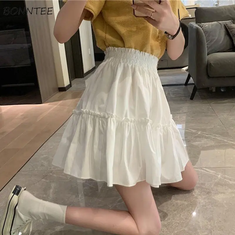 Skirts Women Mini Sweet Simple All-match Solid Design Folds Leisure High Waist Daily Elegant A-line Summer Temperament Students
Skirts Women Mini Sweet Simple All-match Solid Design Folds Leisure High Waist Daily Elegant A-line Summer Temperament Students