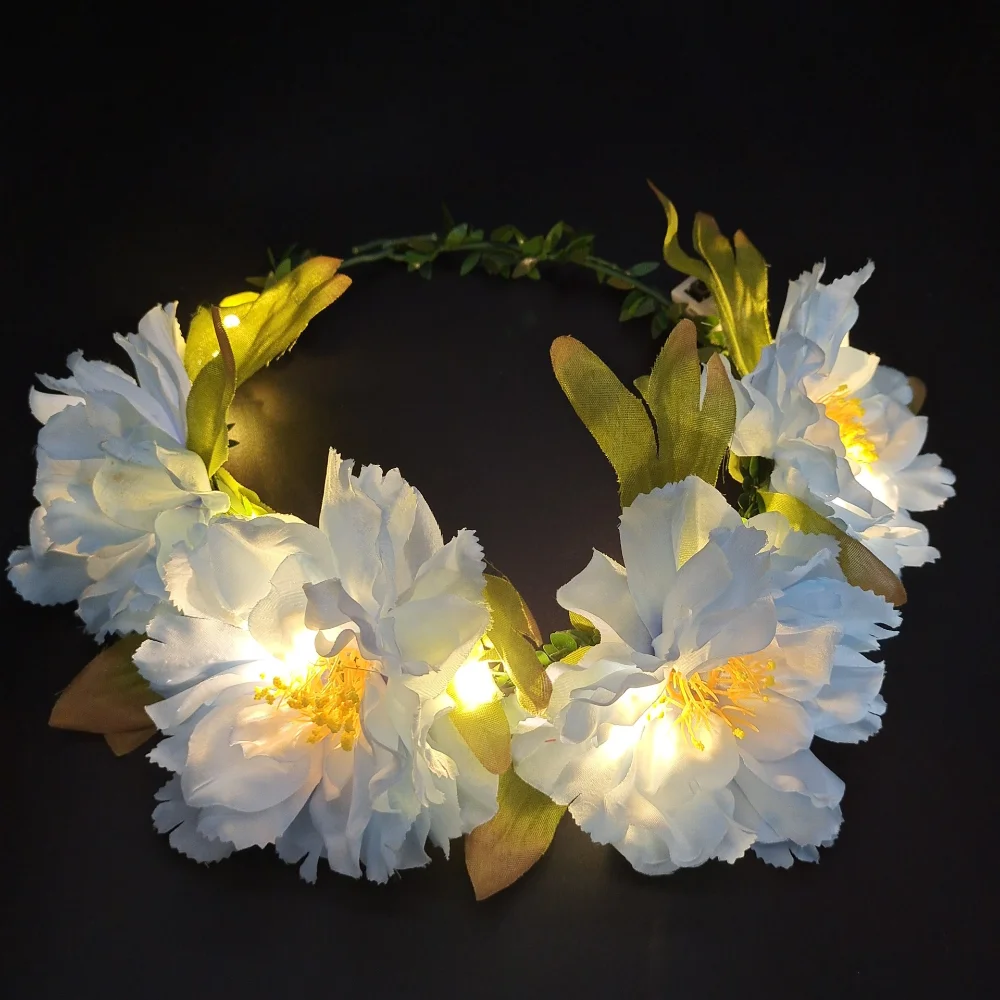 Flower Crown Wreath Light up Headband Glow in the Dark Led Floral Headpiece Garland for Women Girl Adult Birthday Party Wedding
Flower Crown Wreath Light up Headband Glow in the Dark Led Floral Headpiece Garland for Women Girl Adult Birthday Party Wedding