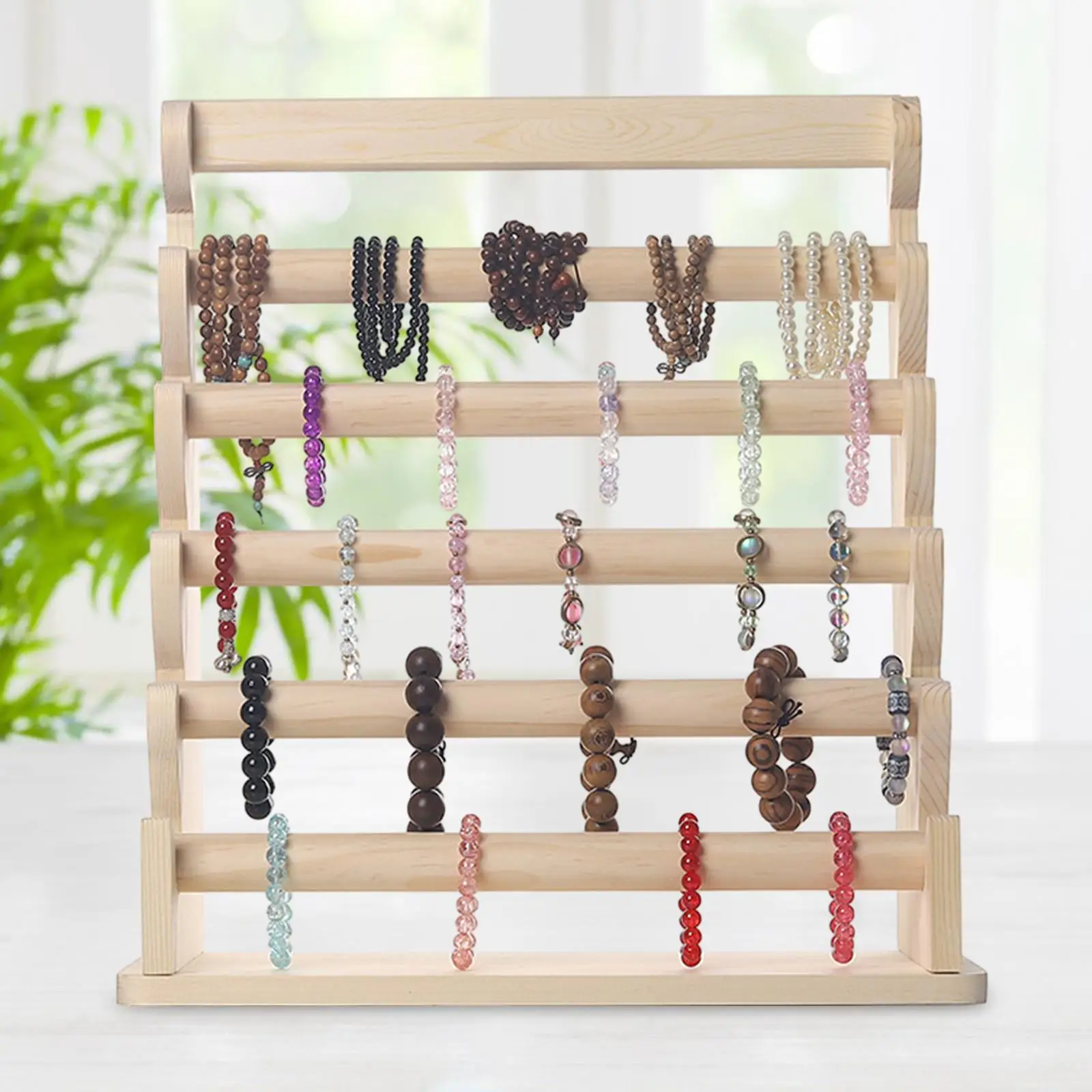 Bracelet Holder Wood Multi Tier Necklace Hanger Removable Stable Jewelry Display Stand for Desktop Home Tradeshow Store Showcase
Bracelet Holder Wood Multi Tier Necklace Hanger Removable Stable Jewelry Display Stand for Desktop Home Tradeshow Store Showcase
