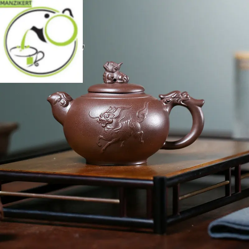 Yixing Handmade Purple Clay Pot Original Mine Purple Clay Kylin Pot Drinking Pu'er Home Teapot Kung Fu Teapot 340ml
Yixing Handmade Purple Clay Pot Original Mine Purple Clay Kylin Pot Drinking Pu'er Home Teapot Kung Fu Teapot 340ml