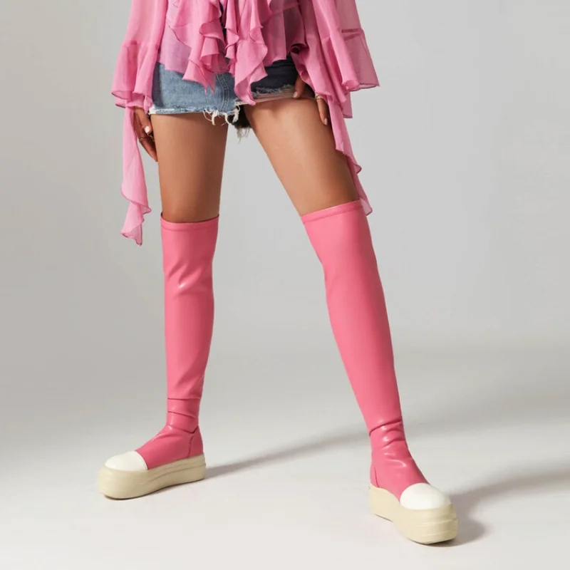 2023 Denim Blue Knee High Elastic Boots 35-43 College 5cm Thick Soled Boots Japanese Girls Leather Round Toe Rainy Season Boots
2023 Denim Blue Knee High Elastic Boots 35-43 College 5cm Thick Soled Boots Japanese Girls Leather Round Toe Rainy Season Boots