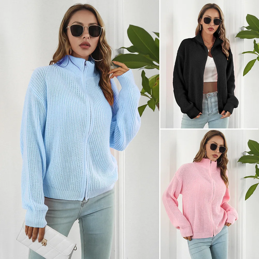 Trendy and Fashionable Autumn and Winter Style Temperament Women's High Neck Loose Fitting Casual Long Sleeved Cardigan
Trendy and Fashionable Autumn and Winter Style Temperament Women's High Neck Loose Fitting Casual Long Sleeved Cardigan