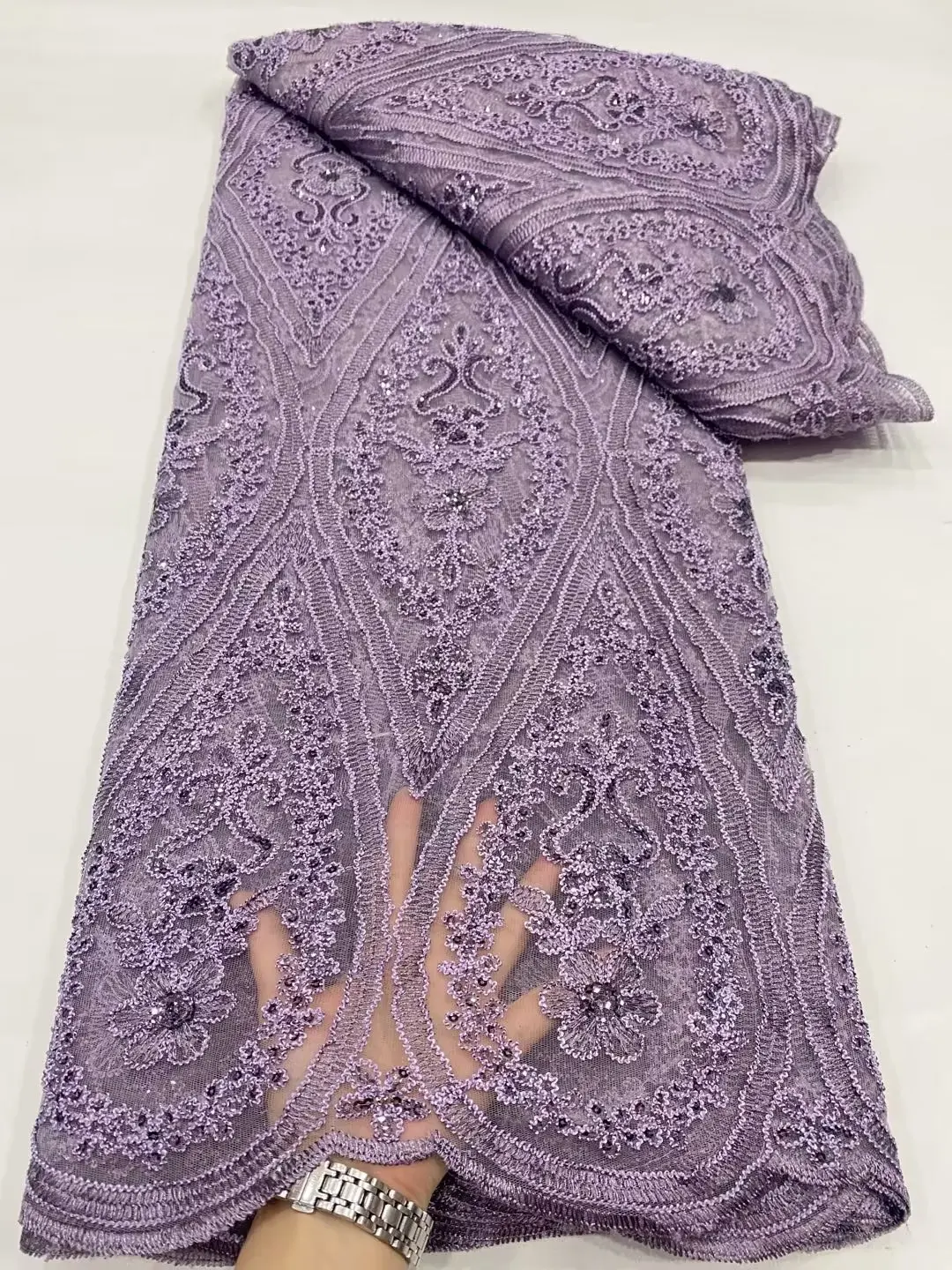 Purple French Nigerian Sequins Net Cord Lace 2023 High Quality African Rope Embroidery Tulle Lace Fabric For Women Party Dress
Purple French Nigerian Sequins Net Cord Lace 2023 High Quality African Rope Embroidery Tulle Lace Fabric For Women Party Dress