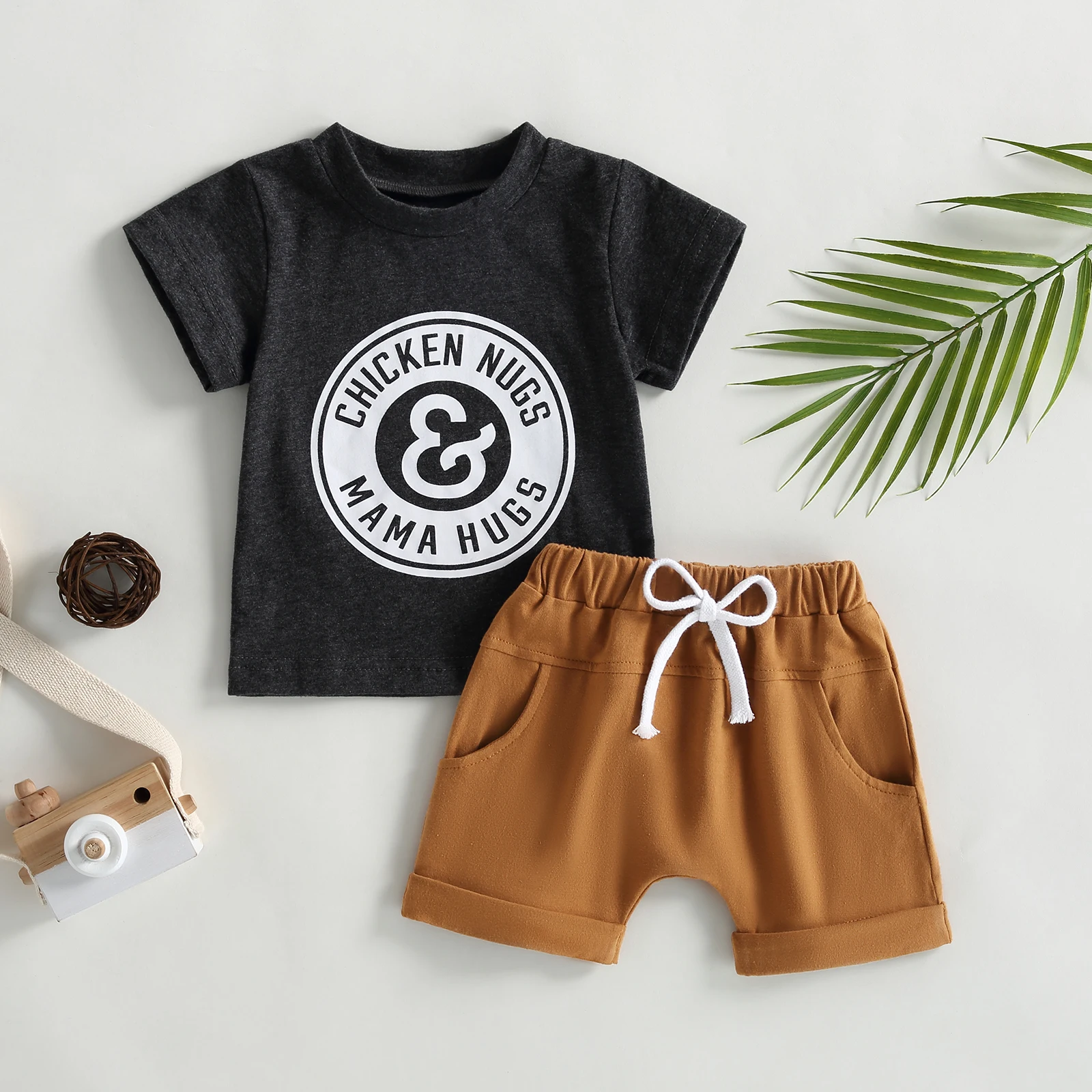 Baby Boys 2 Pieces Outfits Summer Letter Print Short Sleeve T-shirt and Casual Elastic Shorts with Pockets Set
Baby Boys 2 Pieces Outfits Summer Letter Print Short Sleeve T-shirt and Casual Elastic Shorts with Pockets Set