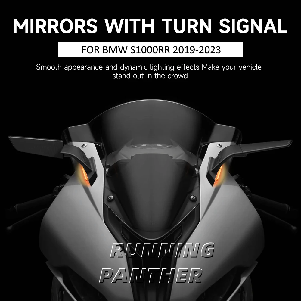 

NEW Motorcycle Rearview Rear View Side Mirrors With LED Turn Signal Light For BMW S1000RR S1000 RR S 1000 RR 2019-2023 2022 2021