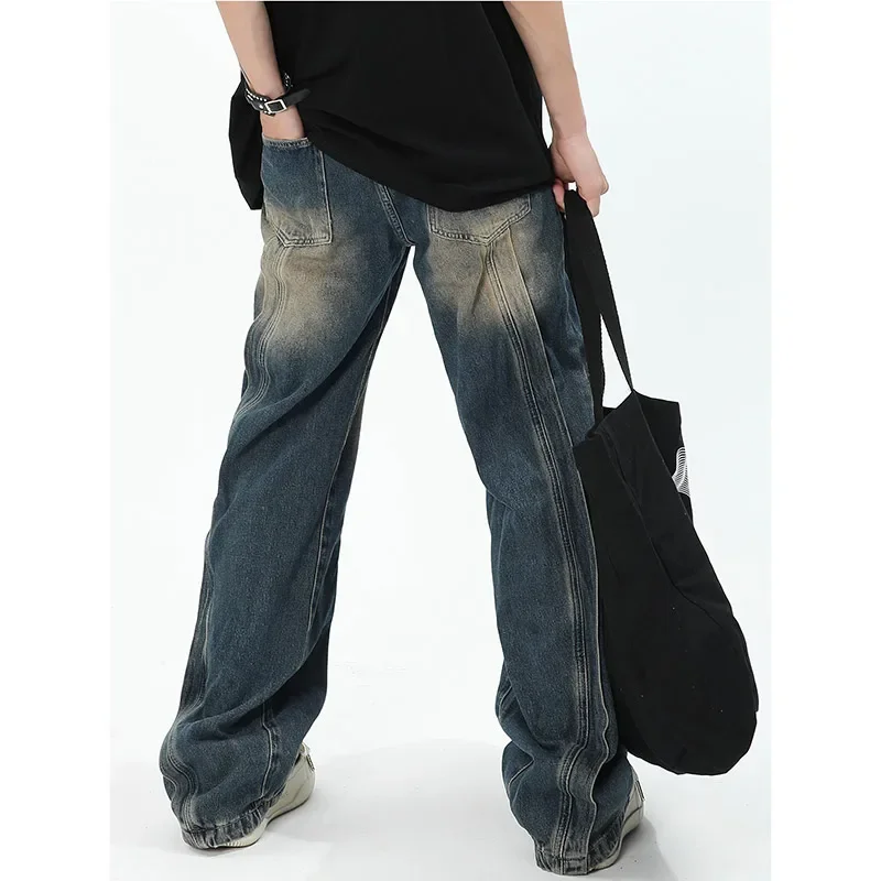 

High Waisted Blue Women's Jeans Fashion Streetwear Casual Vintage Baggy Straight 2024 E-girl Denim Trouser Mom Wide Leg Pants