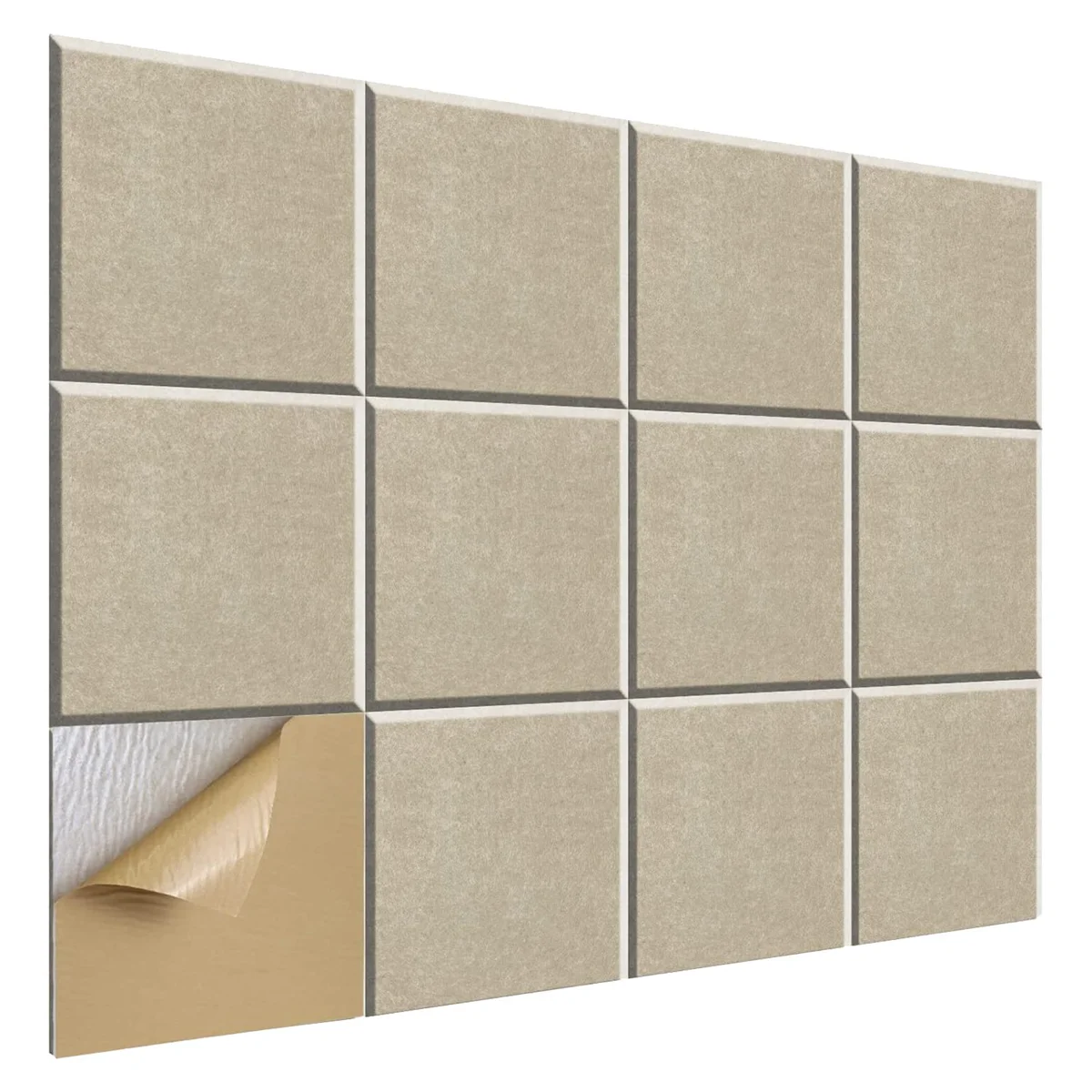 12 Pack Self-Adhesive Acoustic Panels,12x12x0.4In Sound Absorbing Panels, for Recording Studio,Office,Home,Camel
12 Pack Self-Adhesive Acoustic Panels,12x12x0.4In Sound Absorbing Panels, for Recording Studio,Office,Home,Camel