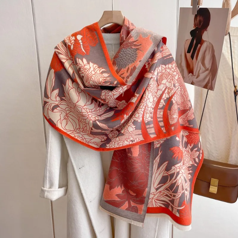 Luxury Design Cashmere Scarf Women Floral Print Thick Shawls Wraps Blanket Poncho Winter Pashmina Warm Bufandas Echarpe Office
Luxury Design Cashmere Scarf Women Floral Print Thick Shawls Wraps Blanket Poncho Winter Pashmina Warm Bufandas Echarpe Office
