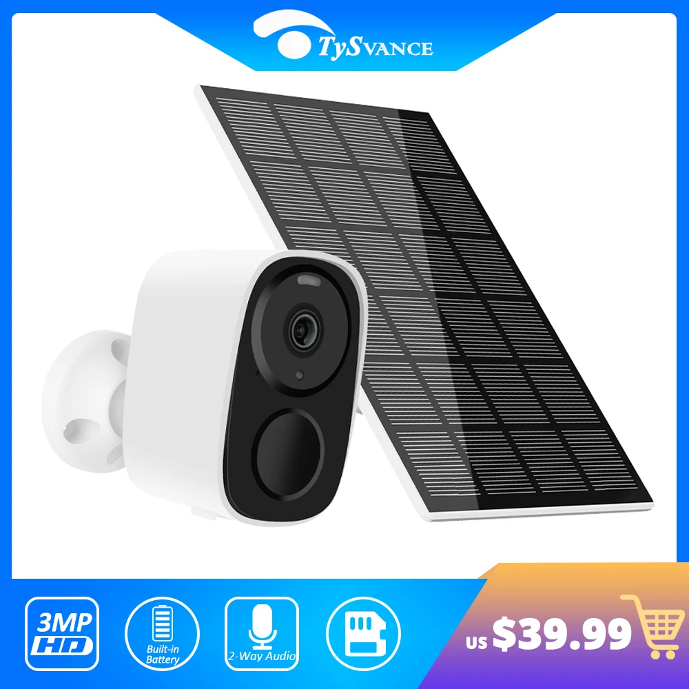 TySvance Solar Battery outdoor Camera 2.4G WiFi Camera 3MP Human Detection 2-way Audio Spotlight Smart Home Cam Work With Alexa
TySvance Solar Battery outdoor Camera 2.4G WiFi Camera 3MP Human Detection 2-way Audio Spotlight Smart Home Cam Work With Alexa