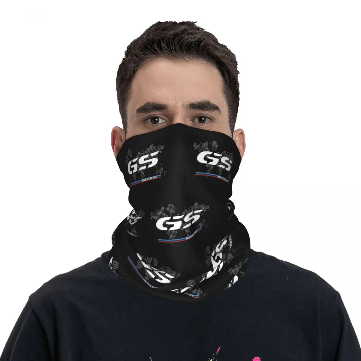 

GS World Map Motorcycle Bandana Neck Gaiter Printed Balaclavas Mask Scarf Multi-use Headband Fishing for Men Women Adult Winter