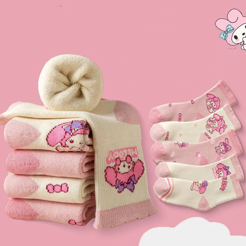 5 Pairs Sanrio Kawaii My Melody Anime Mid-Tube Thicken Socks Cute Cartoon Character Children Stay Warm Lace Socks Kids Gift
5 Pairs Sanrio Kawaii My Melody Anime Mid-Tube Thicken Socks Cute Cartoon Character Children Stay Warm Lace Socks Kids Gift