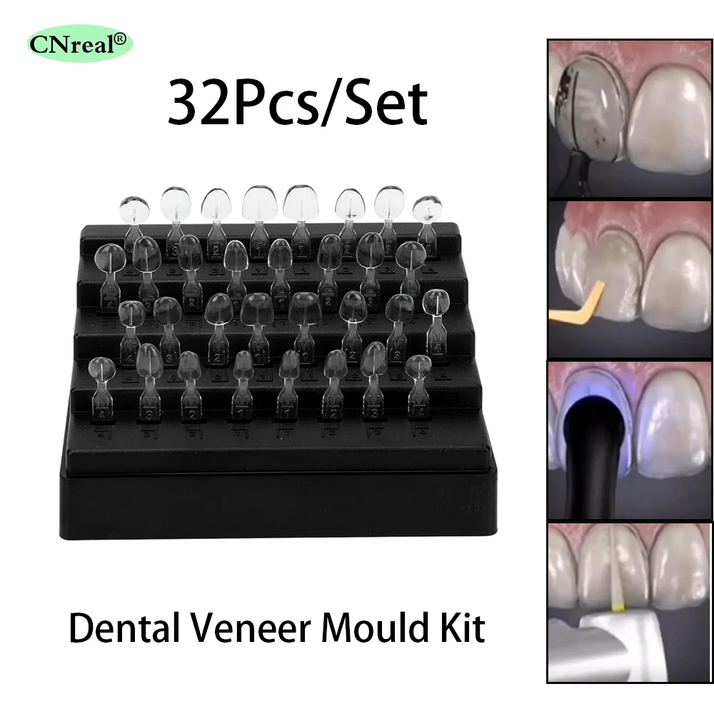 

32Pcs/Set Dental Veneer Mould Kit Teeth Partner Anterior Mould Light Cure Autoclave Composite Resin Densistry Whitening Tools