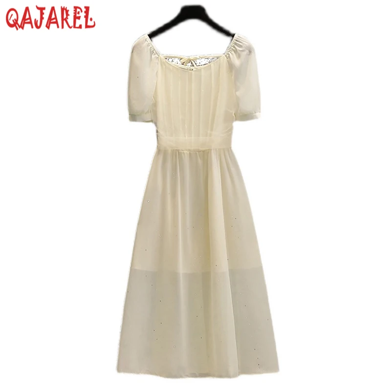Summer White Chiffon Puff Sleeve Square Collar Midi Dress Women Boho Fashion Light Dress 2024 Korean Solid Elegant Bodycon Dress
Summer White Chiffon Puff Sleeve Square Collar Midi Dress Women Boho Fashion Light Dress 2024 Korean Solid Elegant Bodycon Dress